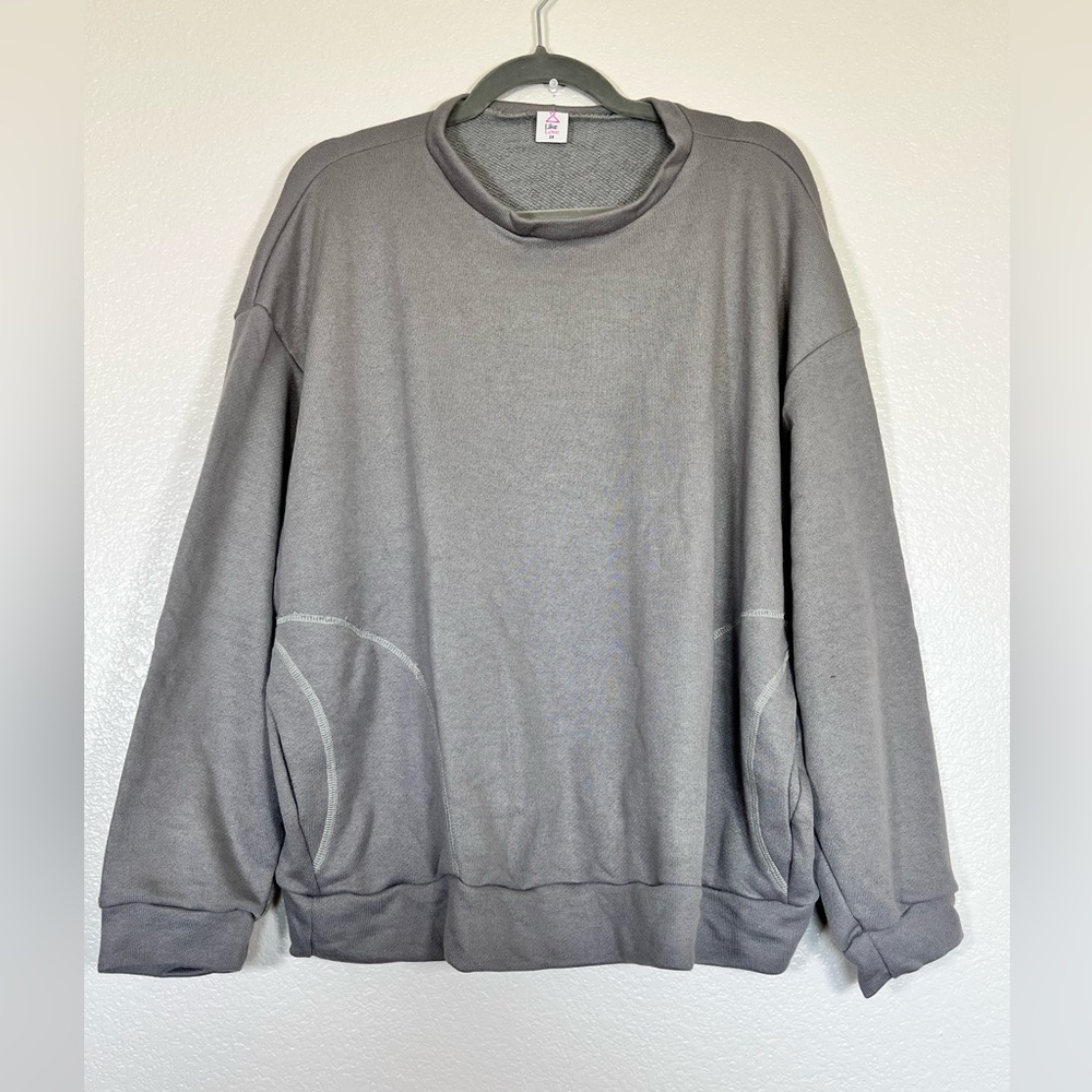 Lightweight gray terry sweater, size 2X